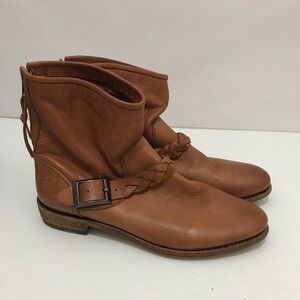 Blackstone Women's Tan Leather Ankle Boots Size 40